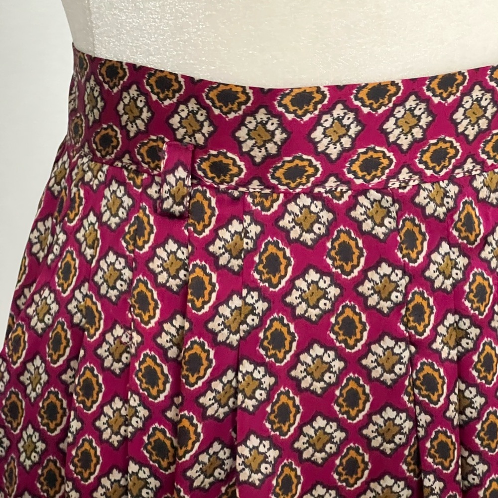 Chic Patterned Pencil Skirt in Red and Purple